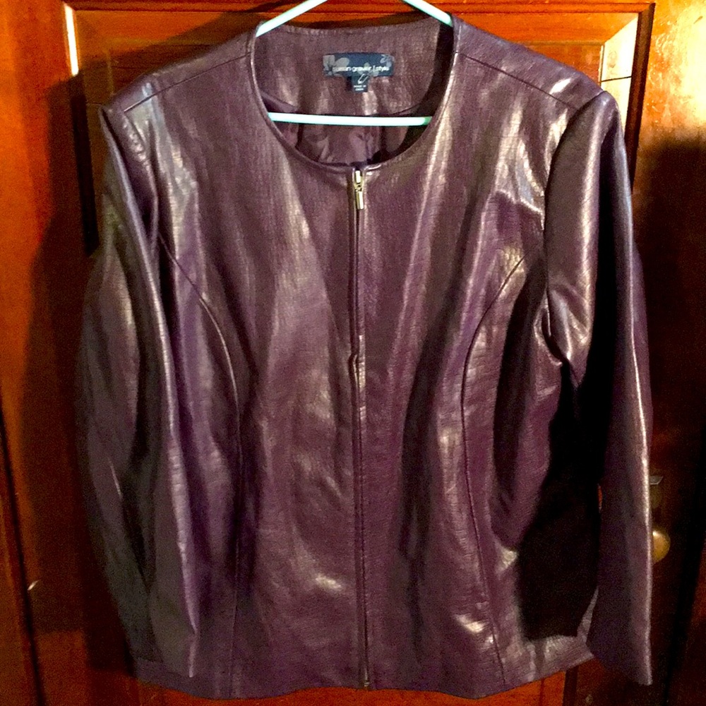 Susan Graver Vegan Leather Jacket VG